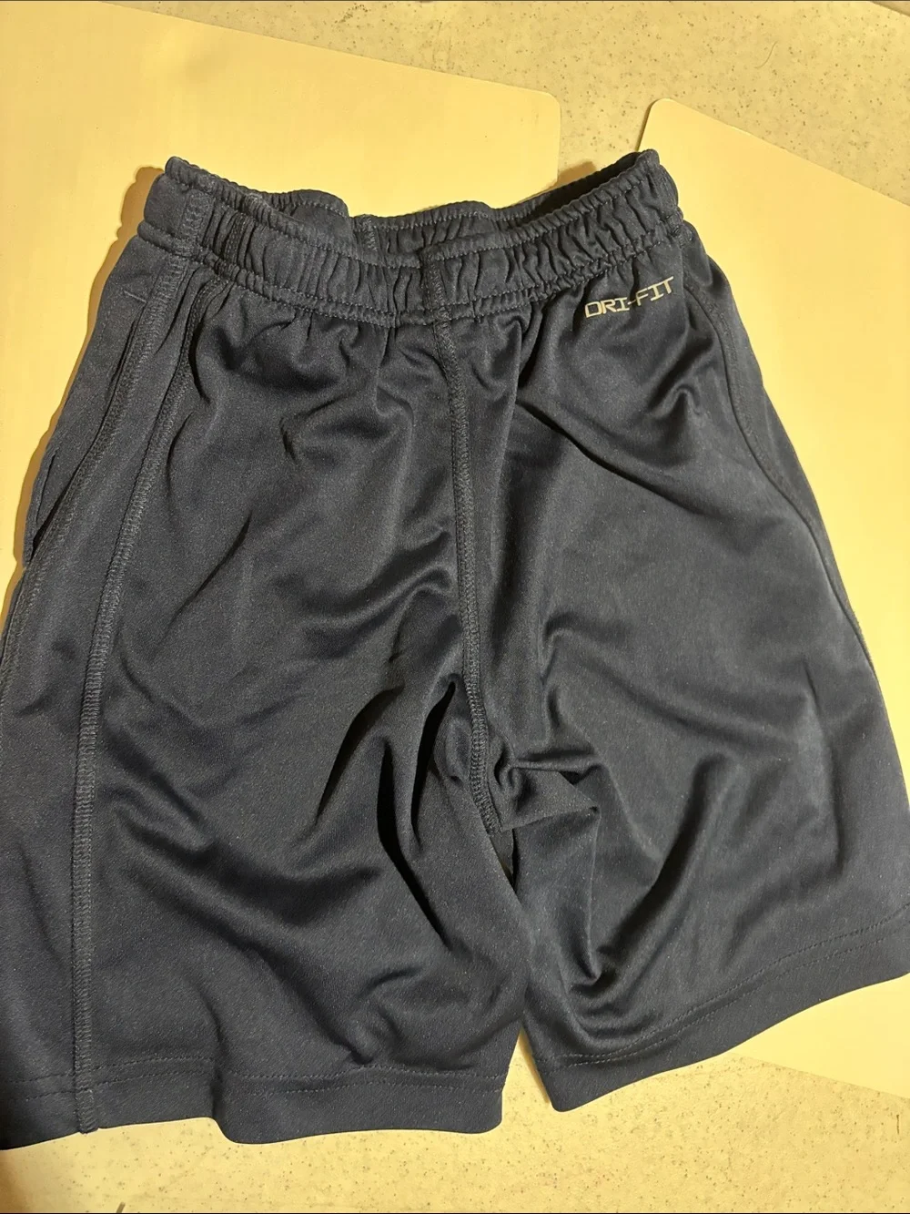 Nike Navy Shorts with White Swoosh - Kids